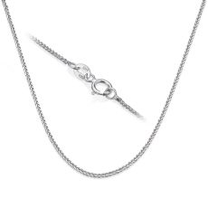 14K White Gold Spiga Chain Necklace 0.8mm Thick, 16.5" Length