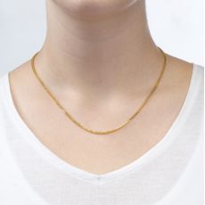 14K Yellow Gold Spiga Chain Necklace 1.5mm Thick, 17.7" Length