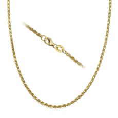14K Yellow Gold Rope Chain Necklace 1.9mm Thick, 17.7" Length