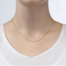 14K Rose Gold Spiga Chain Necklace 0.8mm Thick, 16.5" Length