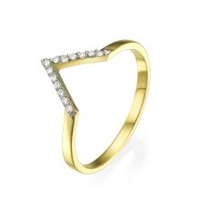 Ring in 14K Yellow Gold - Small V