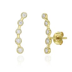 14K Yellow Gold Women's Earrings - Milky Way