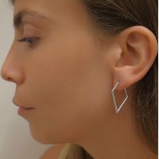 14K White Gold Women's Earrings - Brazil