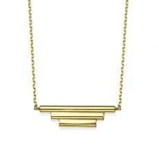 Pendant and Necklace in 14K Yellow Gold - Golden Trio