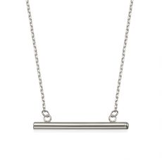 Pendant and Necklace in 14K White Gold - Golden Bar