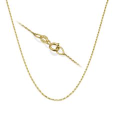 14K Yellow Gold Twisted Venice Chain Necklace 0.6mm Thick, 17.7" Length