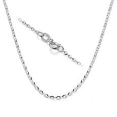 14K White Gold Rollo Chain Necklace 1.6mm Thick, 16.5" Length