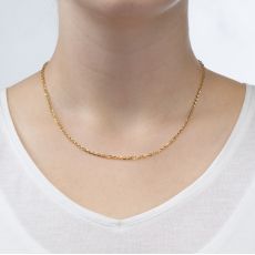 14K Yellow Gold Rollo Chain Necklace 2.2mm Thick, 21.45" Length