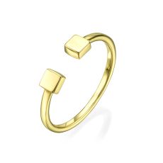 Open Ring in Yellow Gold - Squares