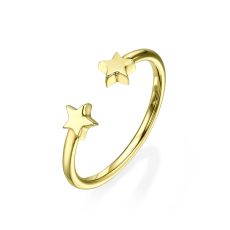 Open Ring in Yellow Gold - Stars