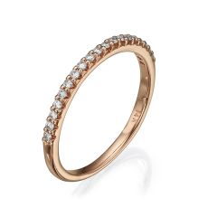 Diamond Band Ring in 14K Rose Gold - Princess of Summer