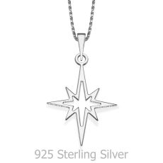 Pendant and Necklace in 925 Sterling Silver - Golden Star