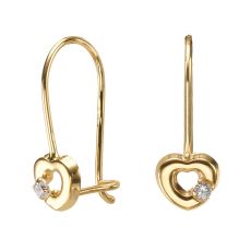 Dangle Earrings in14K Yellow Gold - Heart of Mazzy
