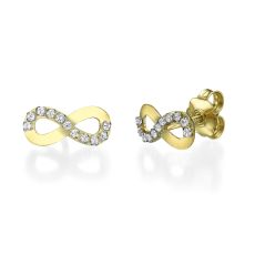 14K Yellow Gold Teen's Stud Earrings - Infinite Glamour