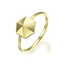 14K Yellow Gold Ring - Pyramid