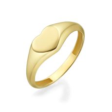 14K Yellow Gold Ring - Heart Seal