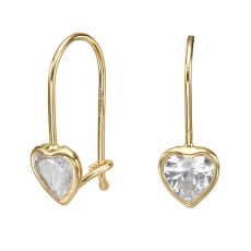 Dangle Earrings in14K Yellow Gold - Heart of Light