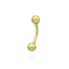 Curved Barbell Piercing in 14K Yellow Gold