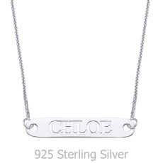 Bar Necklace with Personalized Engraving in 925 Sterling Silver