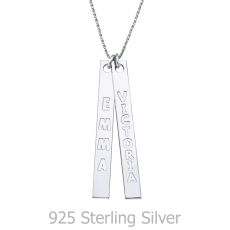 Bar Necklace with Personalized Engraving, in 925 Silver