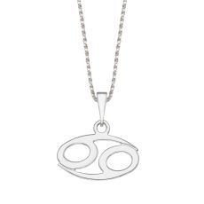 Pendant and Necklace in 14K White Gold - Cancer