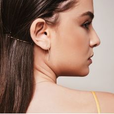 14K White Gold Women's Earrings - Golden Tubes