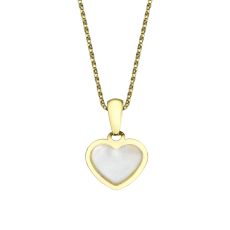 Pendant and Necklace in Yellow Gold -  Golden Pearl Heart