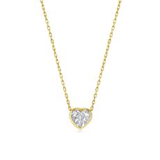 14k Yellow gold women's pendant - Ocean's Heart