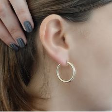 14K Yellow Gold Women's Earrings - M (thin)