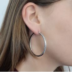 14K White Gold Women's Earrings - XL