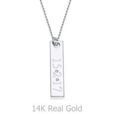 Necklace and Vertical Bar Pendant in White Gold with Diamonds