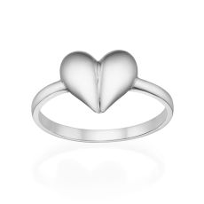 Ring in 14K White Gold - Deep Heart