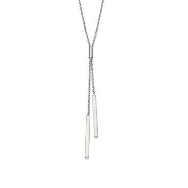Pendant and Necklace in 14K White Gold - Light Beam