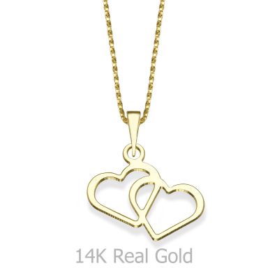 Pendant and Necklace in 14K Yellow Gold - Heart of Enduring Love