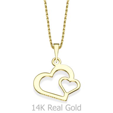 Pendant and Necklace in 14K Yellow Gold - From the Bottom of My Heart