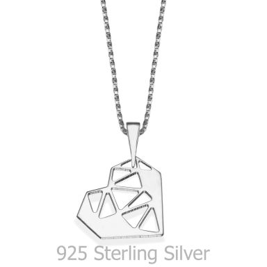 Pendant and Necklace in 925 Sterling Silver - Conceptual Heart