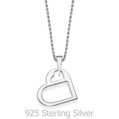 Pendant and Necklace in 925 Sterling Silver - Golden Heart