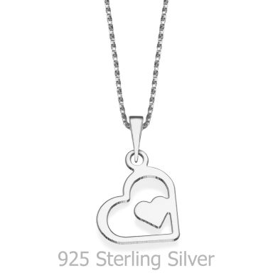 Pendant and Necklace in 925 Sterling Silver - Wondrous Heart