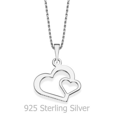 Pendant and Necklace in 925 Sterling Silver - From the Bottom of My Heart