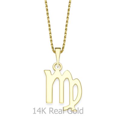 Pendant and Necklace in 14K Yellow Gold - Virgo