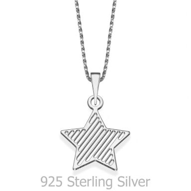 Pendant and Necklace in 925 Sterling Silver - Star of the Party