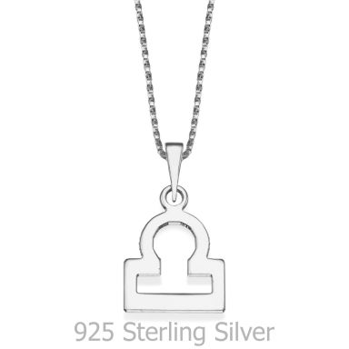 Pendant and Necklace in 925 Sterling Silver - Libra