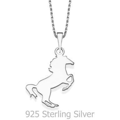 Pendant and Necklace in 925 Sterling Silver - Noble Horse