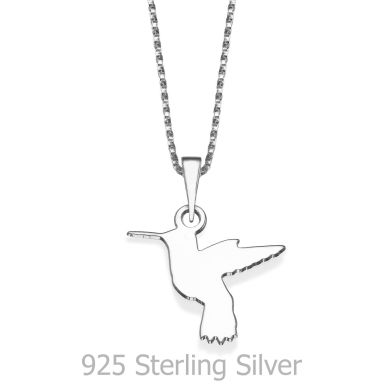 Pendant and Necklace in 925 Sterling Silver - Hummingbird