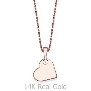 Pendant and Necklace in 14K Rose Gold - Classic Heart