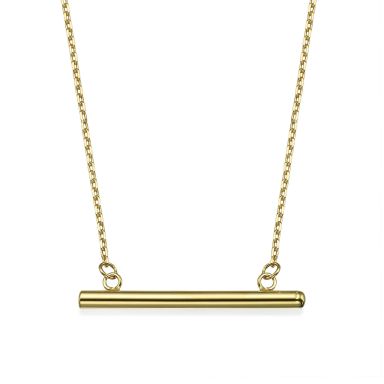 Pendant and Necklace in 14K Yellow Gold - Golden Bar