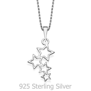Pendant and Necklace in 925 Sterling Silver - Wishing Stars