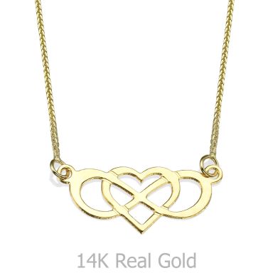 Pendant and Necklace in Yellow Gold - Infinite Heart