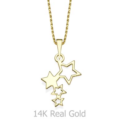 Pendant and Necklace in 14K Yellow Gold - Starry Night