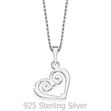 Pendant and Necklace in 925 Sterling Silver - Fairy Tale Heart